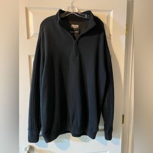 Mizuno Sweater Mens XXL Black Windlite 1/4 Zip Long Sleeve Golf Top Sweater